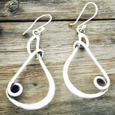 Teardrop Swirl Sterling Silver Earrings
